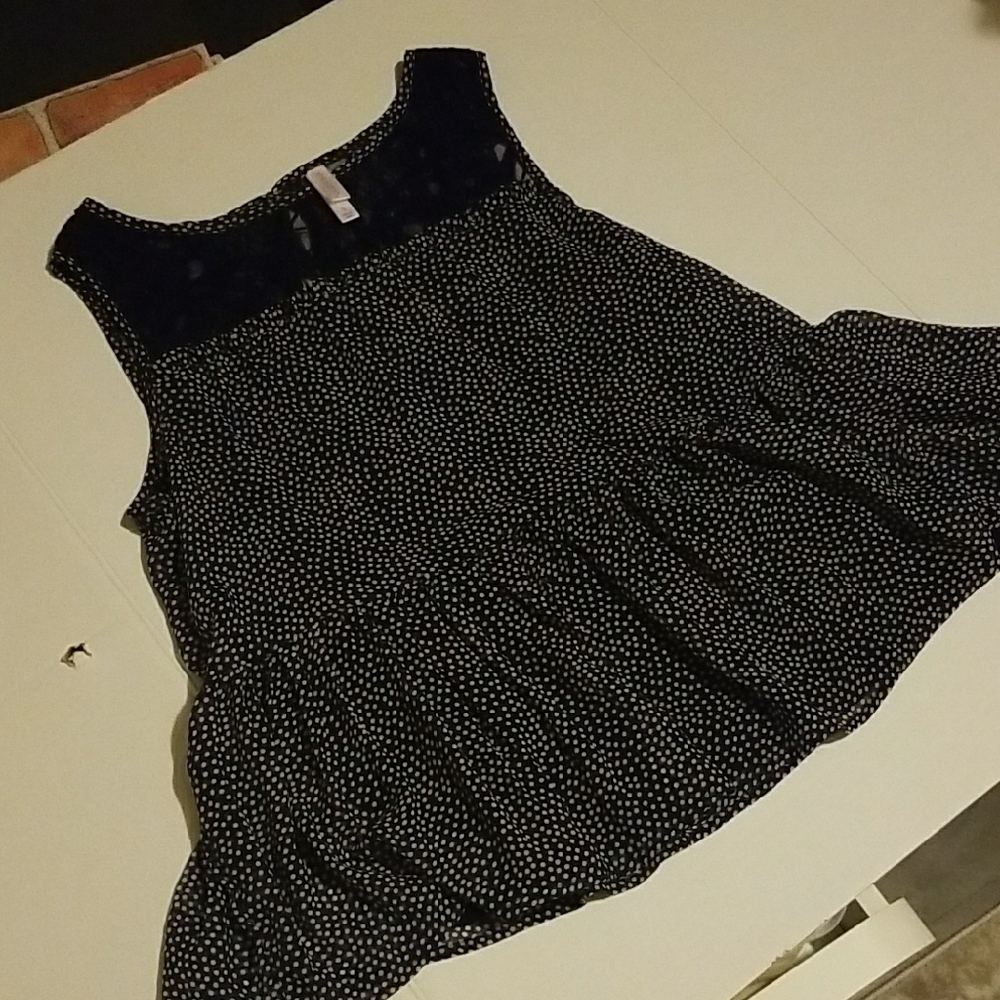 Black and White Polka Dot Sleeveless Top